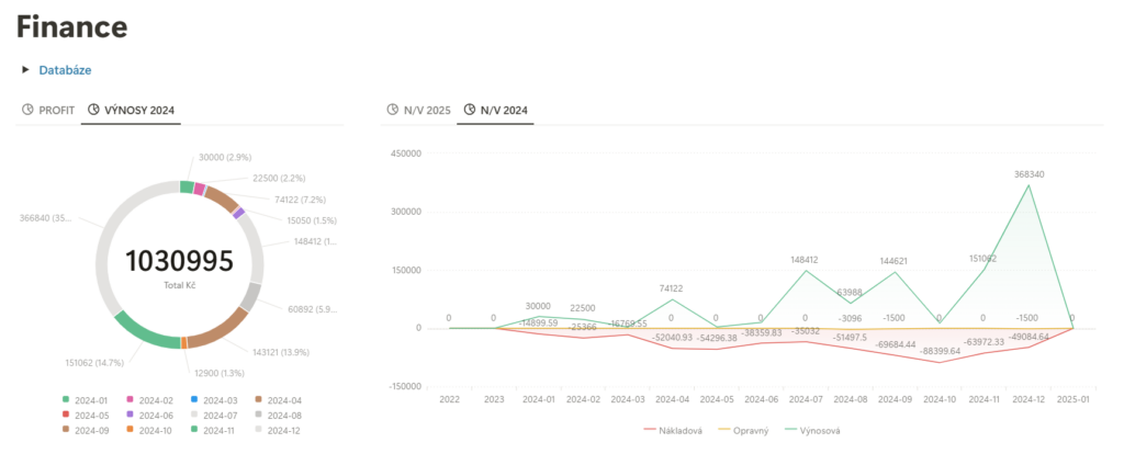 HEZKY AUTENTICKY NOTION prehled nakladu a vynosu